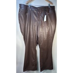 Judy Blue 24w Faux Leather Pants Espresso Straight Leg High Tummy Control NWT
